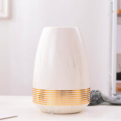 Marbled Ceramic Vase – Golden Ring Accent