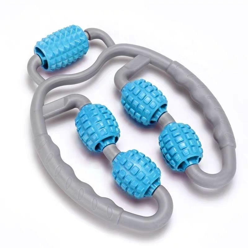 U-Shape Trigger Point Massage Roller – 4-Wheel Full Body Muscle Massager