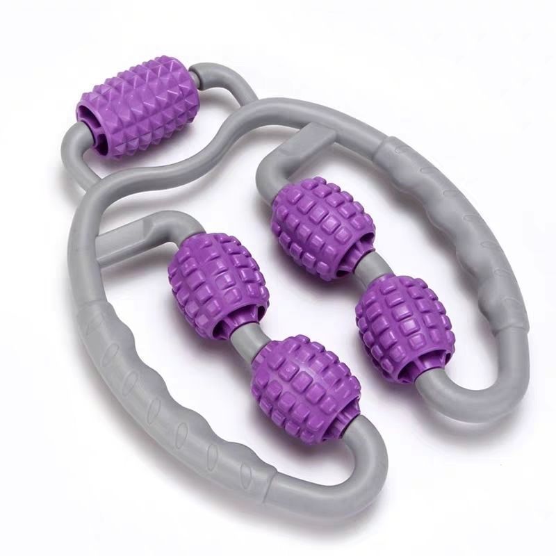 U-Shape Trigger Point Massage Roller – 4-Wheel Full Body Muscle Massager