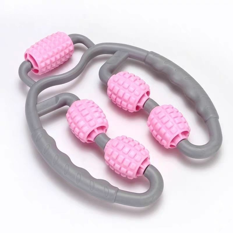 U-Shape Trigger Point Massage Roller – 4-Wheel Full Body Muscle Massager