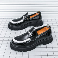 Men's Chunky Heel Leather Shoes – Stylish, Versatile & Comfortable