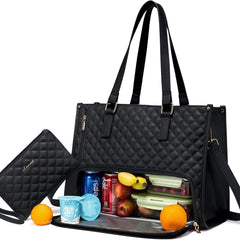 Office Lunch Bag for Women - Thermal & Leakproof with Laptop Sleeve