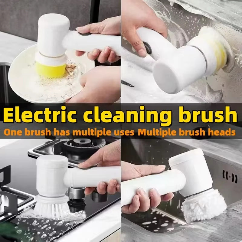 Electric 5-in-1 Cleaning Brush – For Bathtub & Home Use