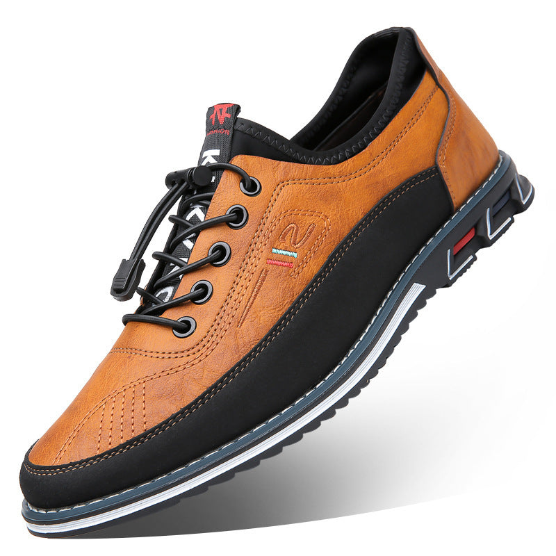 Men's Waterproof Leather Sports Shoes - Slip-Resistant Comfort