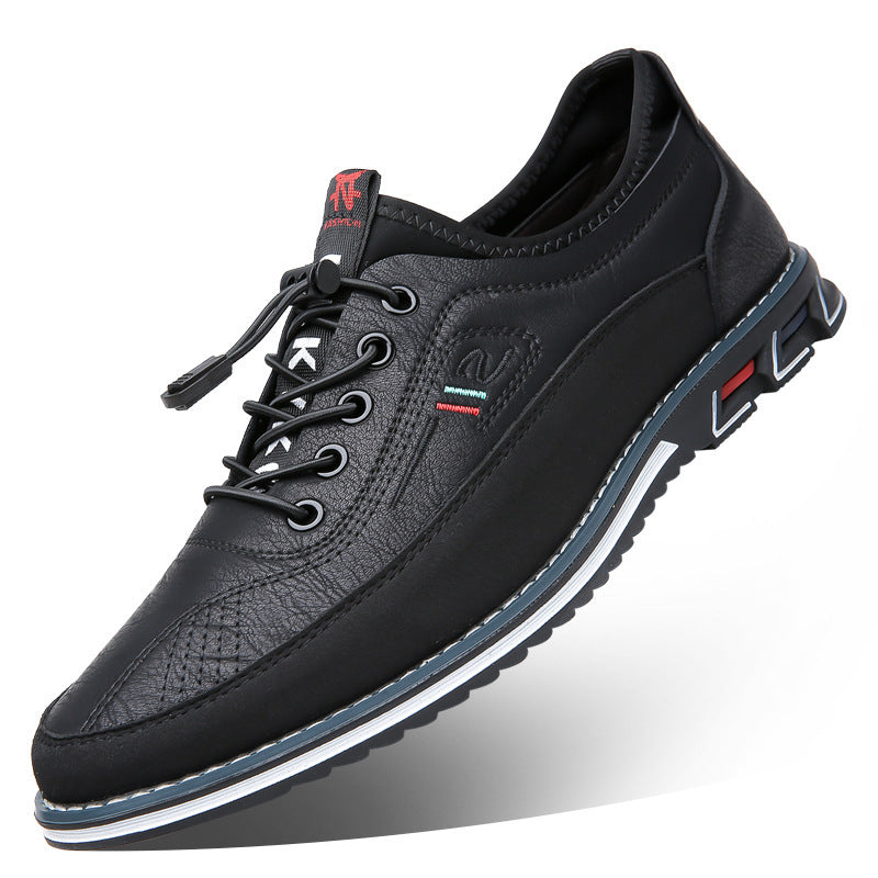 Men's Waterproof Leather Sports Shoes - Slip-Resistant Comfort