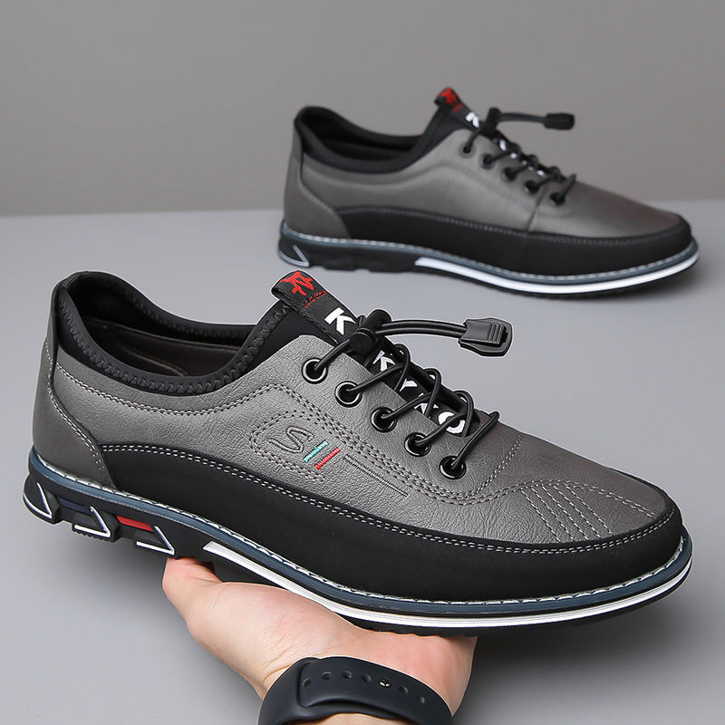 Men's Waterproof Leather Sports Shoes - Slip-Resistant Comfort
