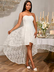 White Jacquard Tube Dress – Elegant Swing Style