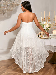 White Jacquard Tube Dress – Elegant Swing Style