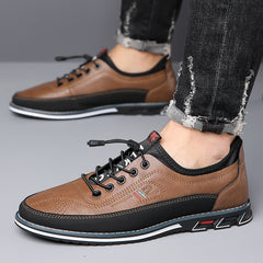 Men's Waterproof Leather Sports Shoes - Slip-Resistant Comfort
