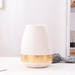 Marbled Ceramic Vase – Golden Ring Accent