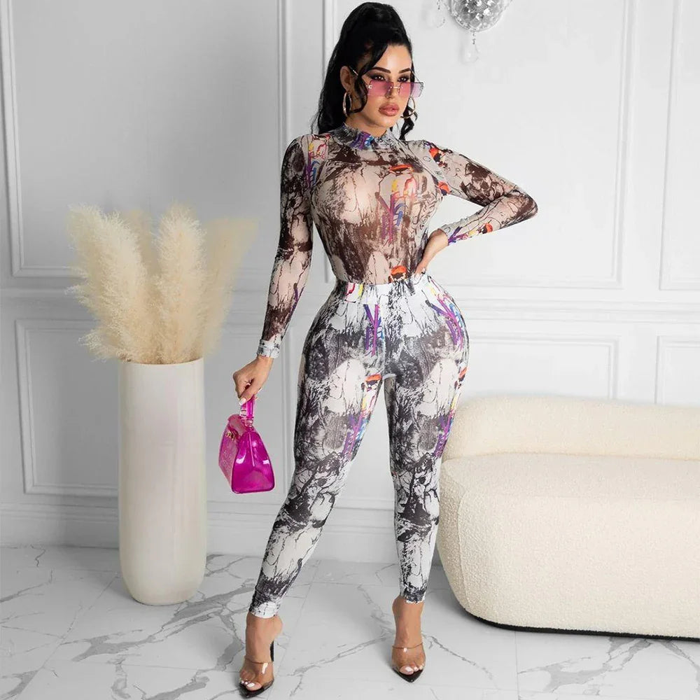 Chic Mesh-Trimmed Ensemble – Bold & Feminine