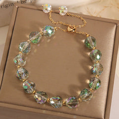 Crystal Woven Bracelet Women's Fashion High-end Simple Round