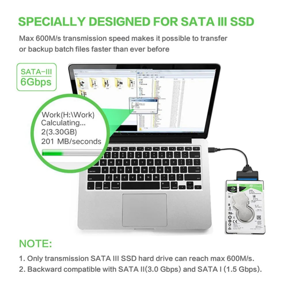 USB 3.0/Type-C to SATA Adapter for 2.5" Drives