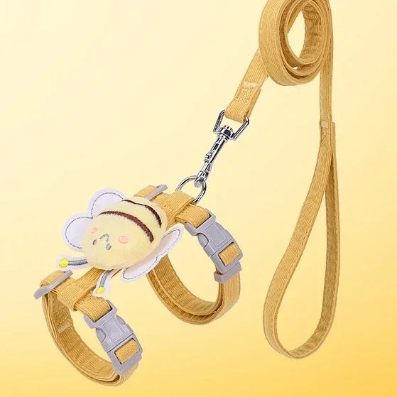 Adjustable Bee Harness & Leash Set – For Small Pets & Outdoor Walks