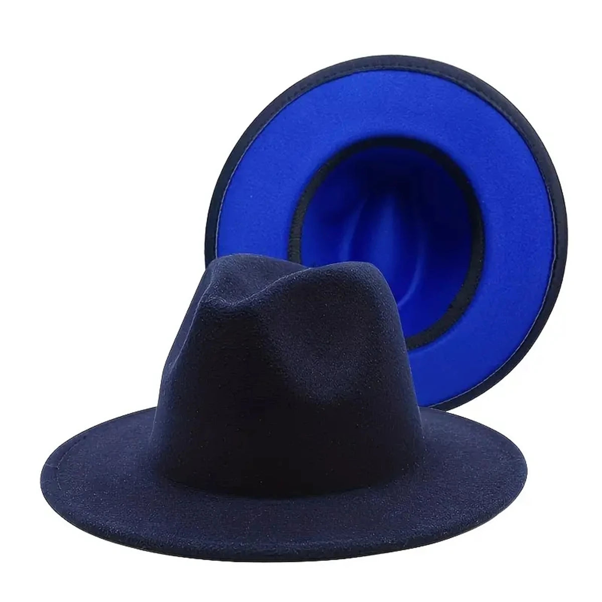 Unisex Wool Cowboy Hat – Double-Sided Patchwork Felt Jazz Style