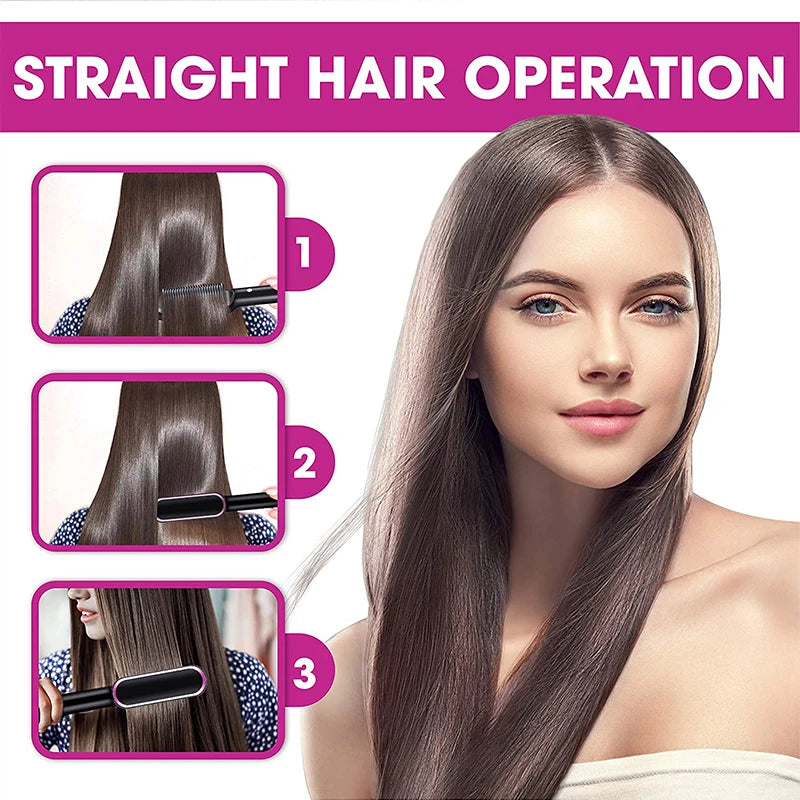 Professional Hair &amp; Beard Straightener – Anti-Scald Heated Brush