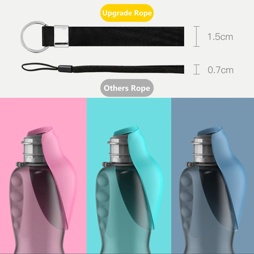 800ml Portable Dog Water Bottle with Foldable Bowl – Travel Pet Accessory