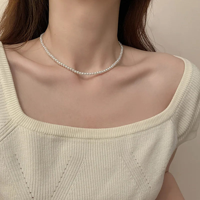Vintage Pearl Choker Necklace