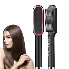 Professional Hair &amp; Beard Straightener – Anti-Scald Heated Brush