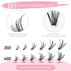 False Eyelash Starter Set – 200 Lashes & Dual Glue