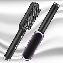 Professional Hair &amp; Beard Straightener – Anti-Scald Heated Brush