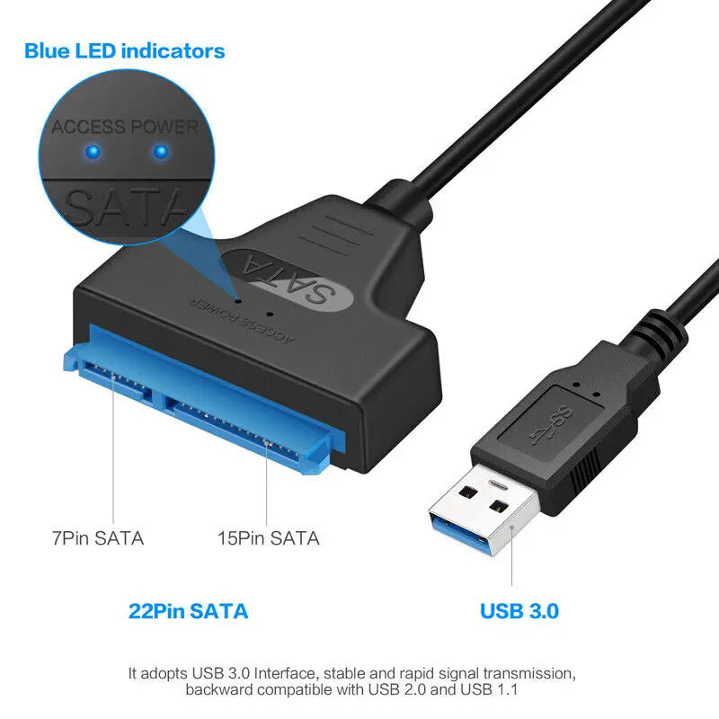 USB 3.0/Type-C to SATA Adapter for 2.5" Drives