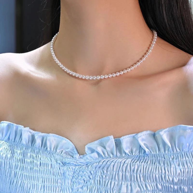 Vintage Pearl Choker Necklace