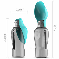 800ml Portable Dog Water Bottle with Foldable Bowl – Travel Pet Accessory