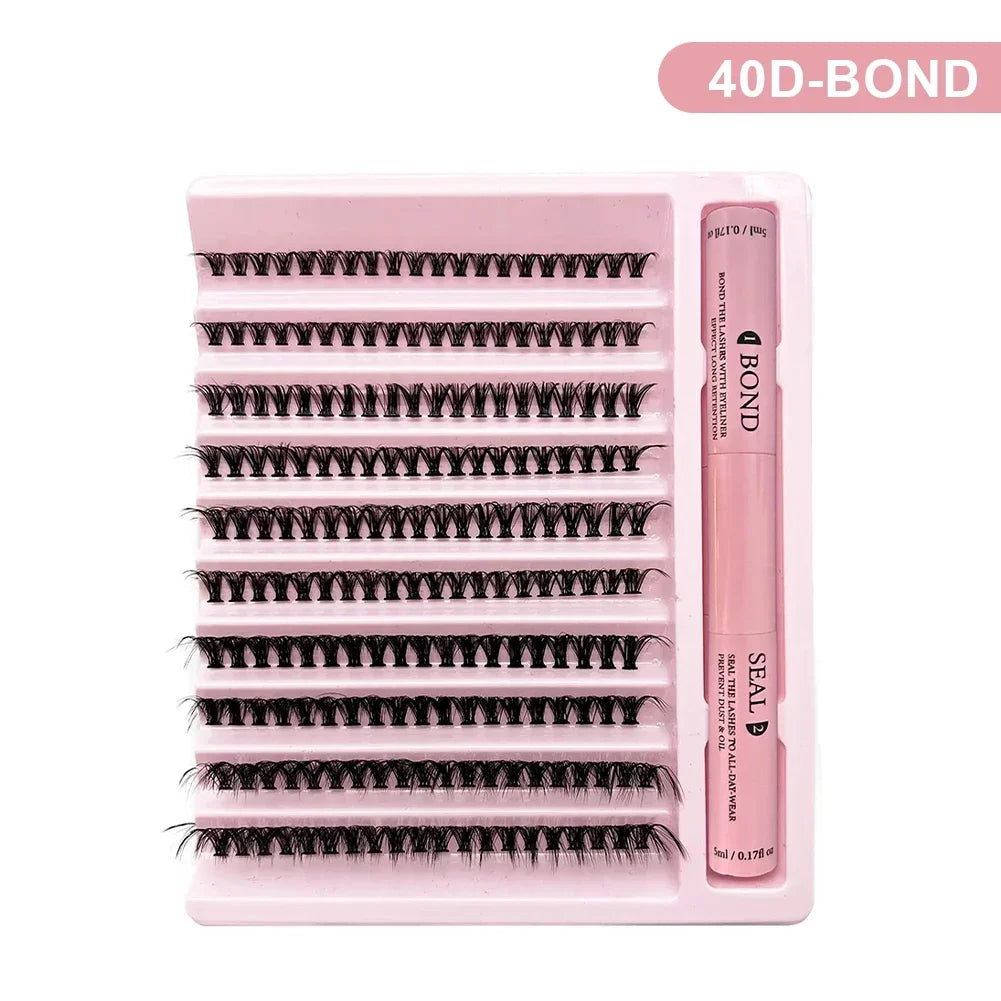 False Eyelash Starter Set – 200 Lashes & Dual Glue