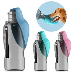800ml Portable Dog Water Bottle with Foldable Bowl – Travel Pet Accessory
