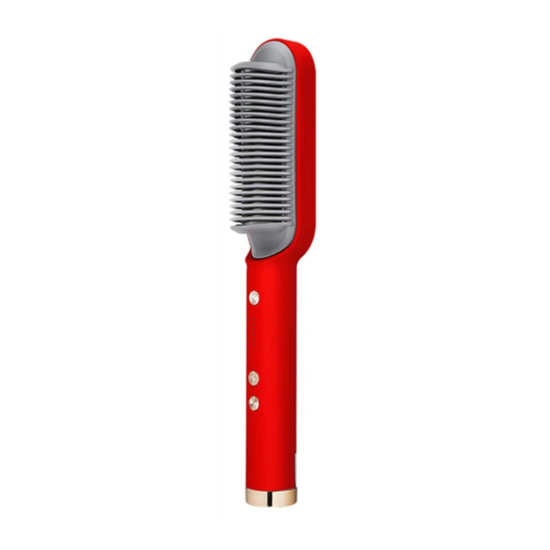 Professional Hair &amp; Beard Straightener – Anti-Scald Heated Brush