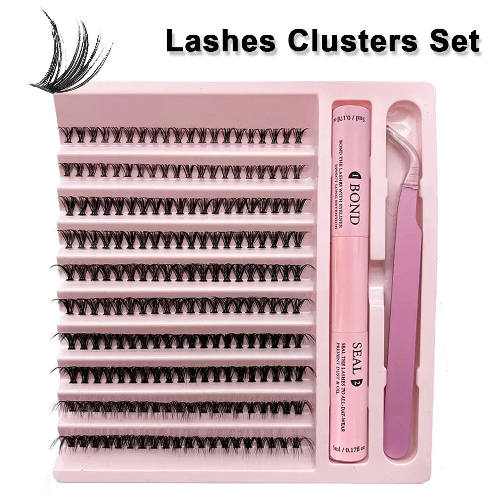False Eyelash Starter Set – 200 Lashes & Dual Glue