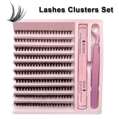 False Eyelash Starter Set – 200 Lashes & Dual Glue