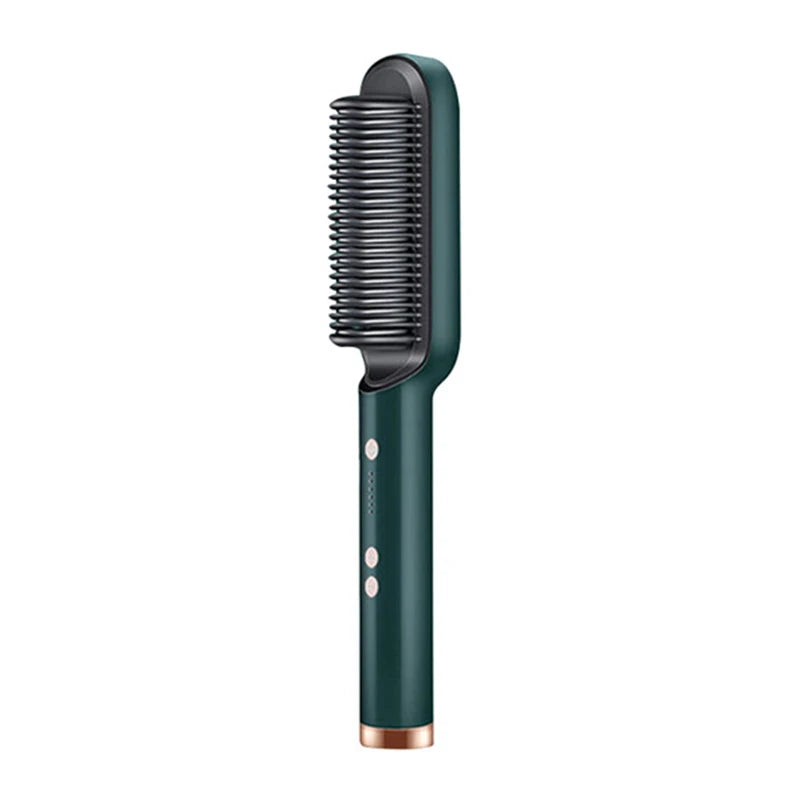 Professional Hair &amp; Beard Straightener – Anti-Scald Heated Brush
