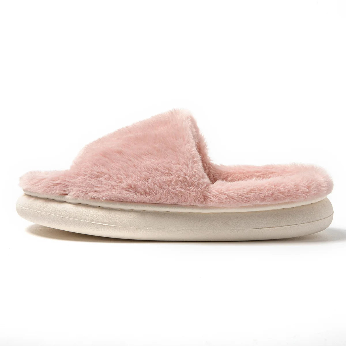 Women’s Fluffy Open-Toe Slippers – Elegant Home Comfort