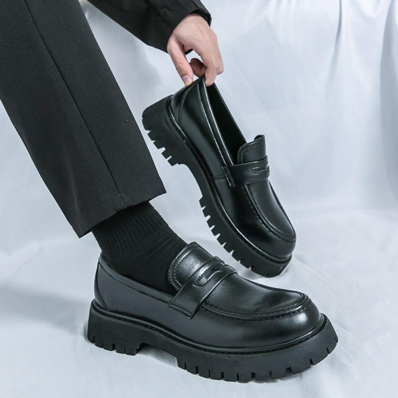 Men's Chunky Heel Leather Shoes – Stylish, Versatile & Comfortable
