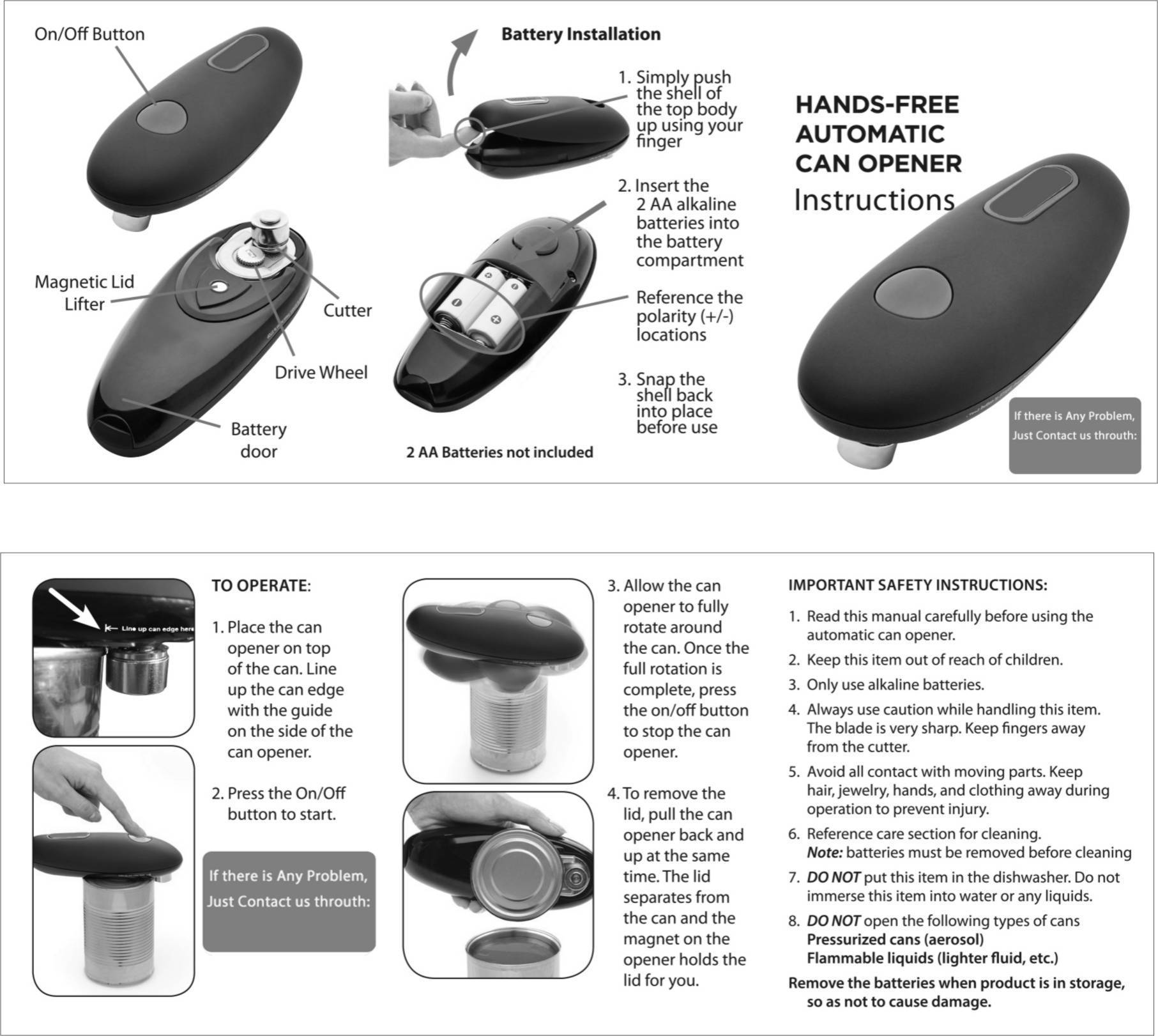 Automatic Can & Bottle Opener – One-Touch Kitchen Gadget