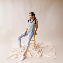 Women’s Vintage Ripped Jeans – High Waist
