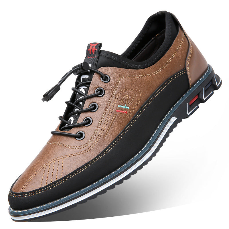 Men's Waterproof Leather Sports Shoes - Slip-Resistant Comfort